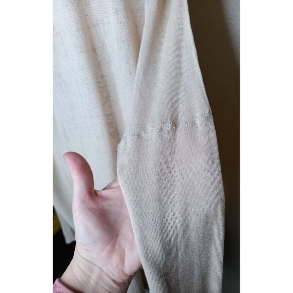 The Fisher Project XL Eileen Fisher Deep Cowl Neck Shear Twist Sweater, Oatmeal - Picture 4 of 5